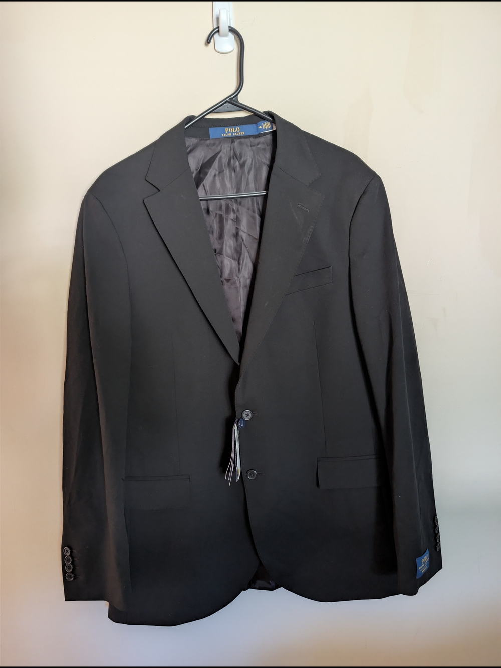 NWT Polo Ralph Lauren Black Modern Fit Performance Blazer Suit Jacket 42L